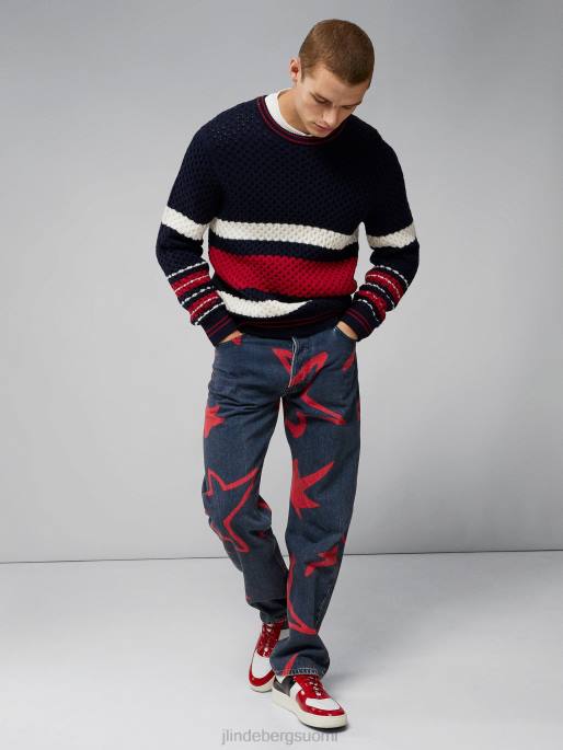 J.Lindeberg Orion-värinen neulepusero miehet laivasto 4VD02301 vaatetus