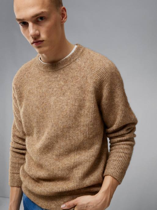 J.Lindeberg Vance mohair sekoitus pusero miehet tiikeriruskea 4VD02295 vaatetus