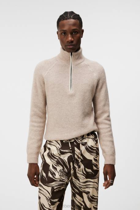 J.Lindeberg Wilton puolivetoketjullinen pusero miehet osterin harmaa 4VD01000 vaatetus