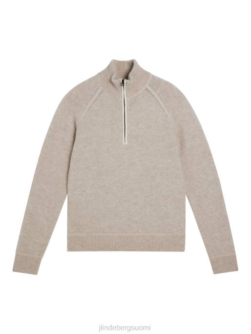 J.Lindeberg Wilton puolivetoketjullinen pusero miehet osterin harmaa 4VD01000 vaatetus