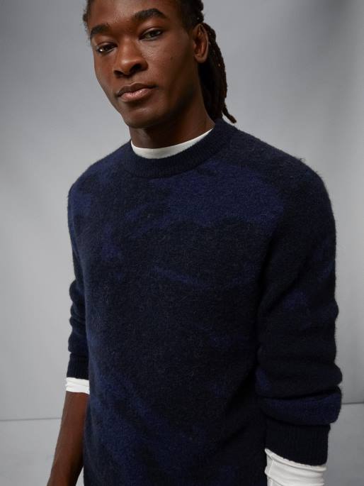 J.Lindeberg alpaca mix -neulepusero miehet laivasto melange 4VD02339 vaatetus