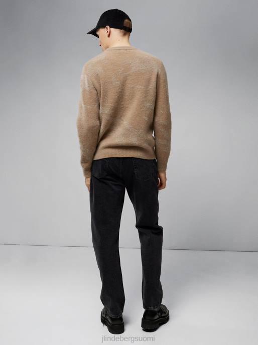 J.Lindeberg alpaca mix -neulepusero miehet tiikeriruskea 4VD02338 vaatetus