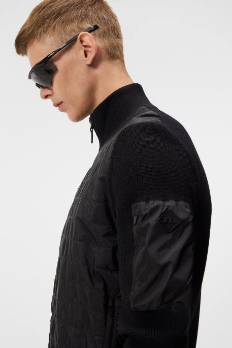 J.Lindeberg beck-neulottu hybriditakki miehet musta 4VD0997 vaatetus