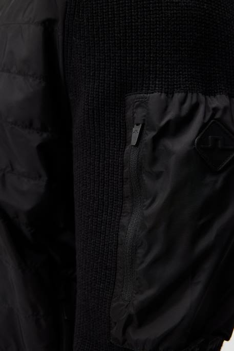 J.Lindeberg beck-neulottu hybriditakki miehet musta 4VD0997 vaatetus