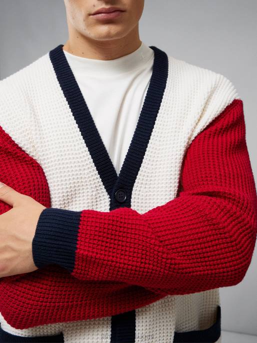 J.Lindeberg estetty neuletakki miehet barbadosin kirsikka 4VD02348 vaatetus