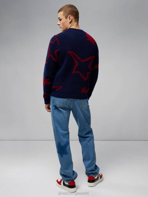 J.Lindeberg glen jacquard villapaita miehet laivasto 4VD02293 vaatetus