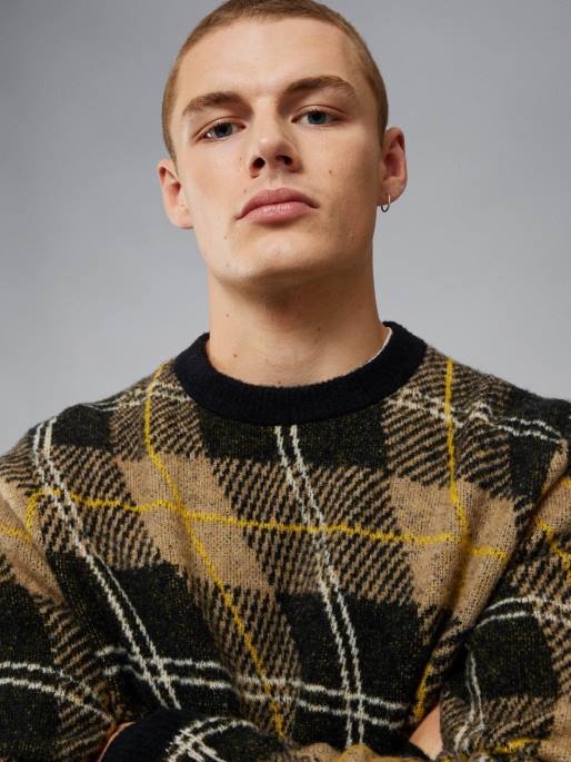 J.Lindeberg glen jacquard villapaita miehet tiikeriruskea 4VD02294 vaatetus