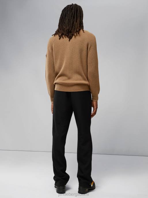 J.Lindeberg kyler villasekoite vetoketjullinen villapaita miehet tiikeriruskea 4VD02302 vaatetus