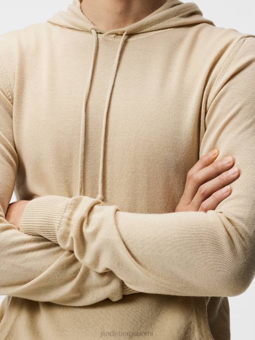 J.Lindeberg laurien kevyt merinohuppari miehet safari beige 4VD01053 vaatetus