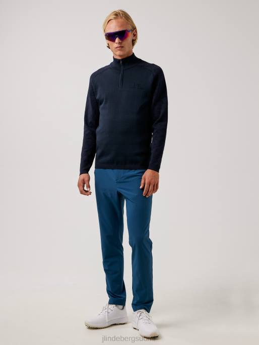 J.Lindeberg luis vetoketjullinen golfpusero miehet laivasto 4VD02373 vaatetus