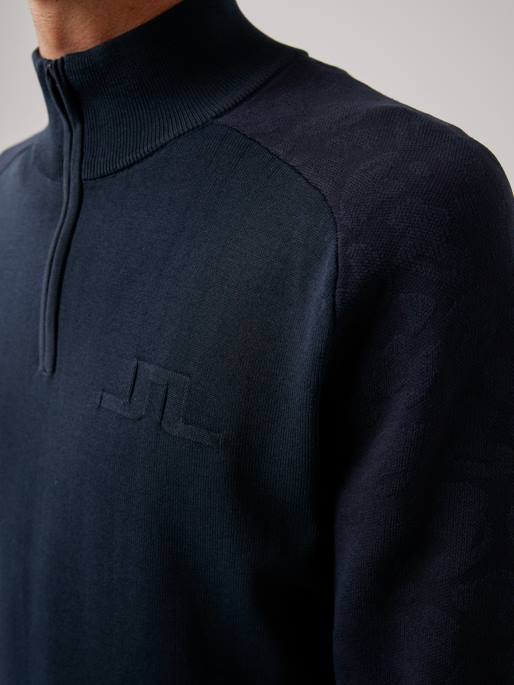 J.Lindeberg luis vetoketjullinen golfpusero miehet laivasto 4VD02373 vaatetus