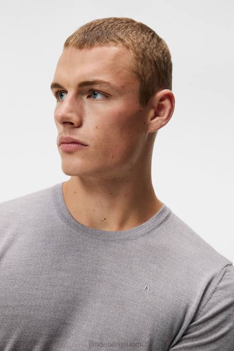 J.Lindeberg lyle kevyt merinovillapaita miehet vaaleanharmaa melansi 4VD01056 vaatetus