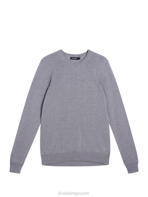 J.Lindeberg lyle kevyt merinovillapaita miehet vaaleanharmaa melansi 4VD01056 vaatetus