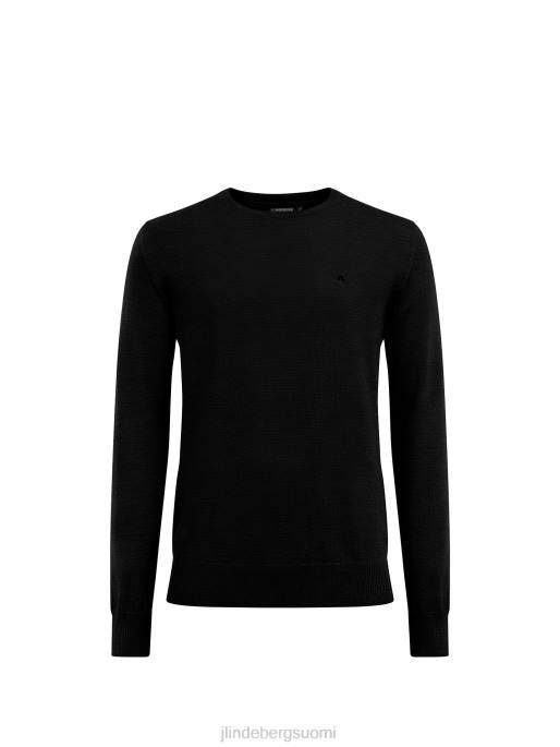 J.Lindeberg lyle merino crew neule miehet musta 4VD0988 vaatetus