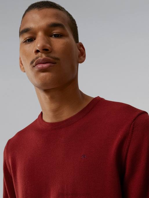 J.Lindeberg lyle merinovilla pusero miehet poltettu tiili 4VD02320 vaatetus