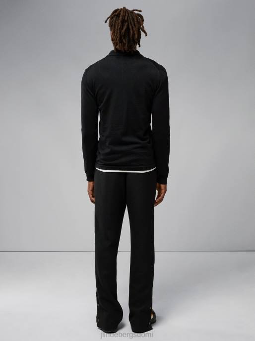 J.Lindeberg nyle merinovilla vetoketjullinen neuletakki miehet musta 4VD02314 vaatetus