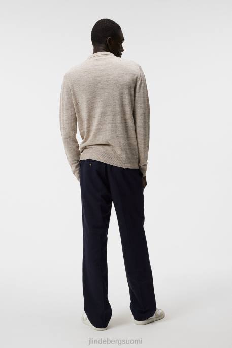 J.Lindeberg nylo pellavasekoite täysi vetoketju miehet safari beige 4VD01032 vaatetus