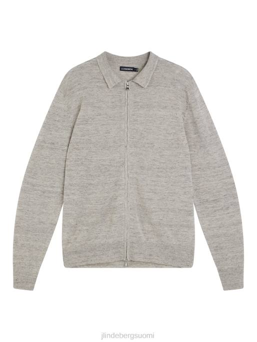 J.Lindeberg nylo pellavasekoite täysi vetoketju miehet safari beige 4VD01032 vaatetus