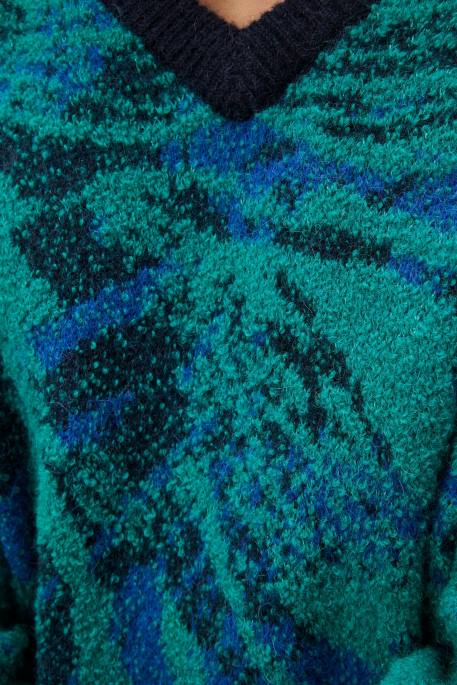 J.Lindeberg pukki jacquard v-pääntie neule miehet laivaston laakso 4VD0995 vaatetus