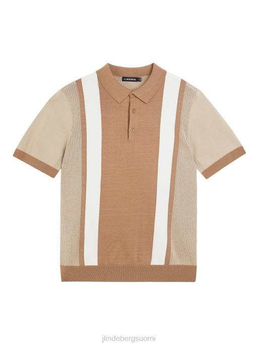 J.Lindeberg rey raidallinen poolo miehet tiikeriruskea 4VD01043 vaatetus