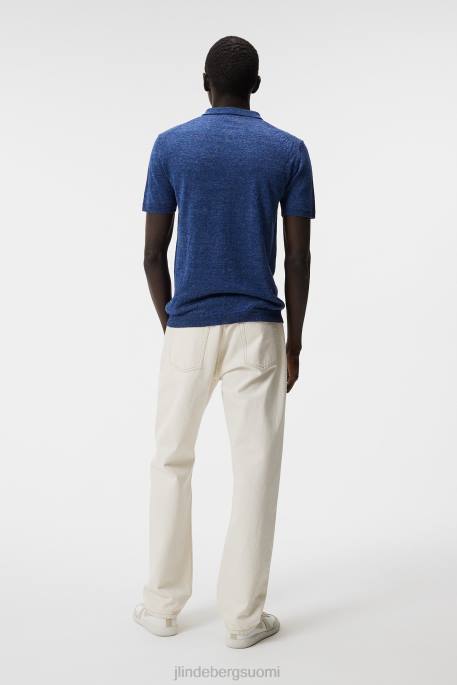 J.Lindeberg ridge pellavasekoitus poolo miehet sininen kvartsi 4VD01027 vaatetus