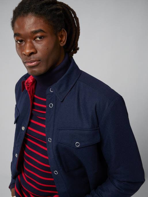 J.Lindeberg Big Bridge käännettävä päällyspaita miehet laivasto 4VD02429 vaatetus