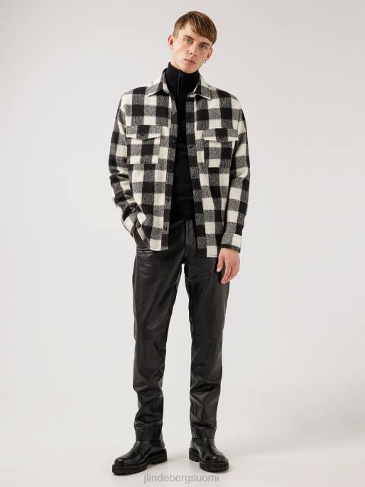 J.Lindeberg gingham löysä päällyspaita miehet musta 4VD02467 vaatetus