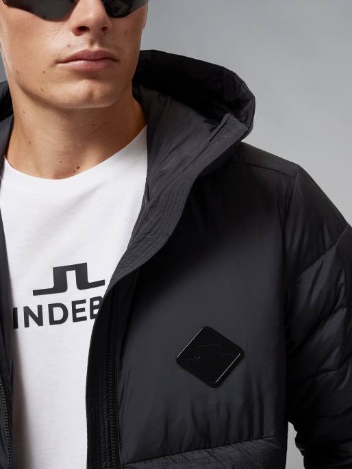 J.Lindeberg hybridi teksti untuvatakki miehet musta 4VD02438 vaatetus