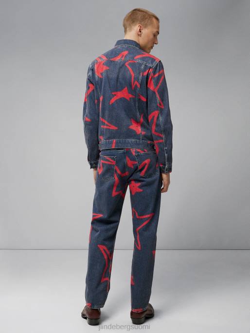 J.Lindeberg jad painettu tähtitakki miehet laivasto 4VD02402 vaatetus