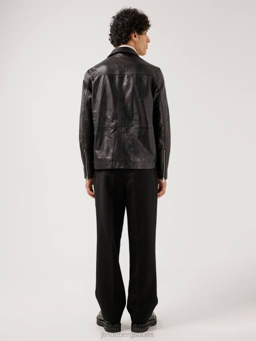 J.Lindeberg lenox nahkainen päällyspaita miehet musta 4VD02469 vaatetus