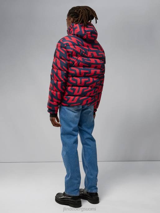 J.Lindeberg palloprintti untuvatakki miehet siltapyörre punainen 4VD02435 vaatetus