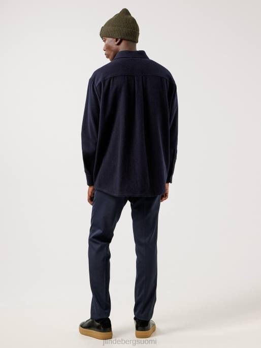 J.Lindeberg tasainen villainen löysä päällyspaita miehet laivasto 4VD02500 vaatetus