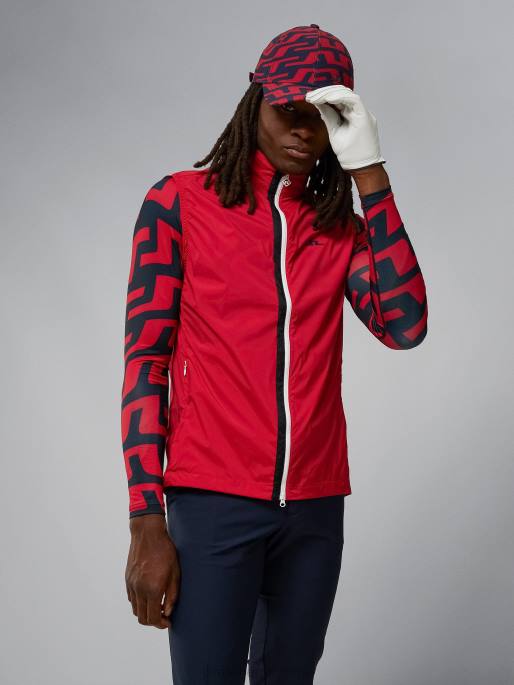 J.Lindeberg tuhkakevyt pakattava liivi miehet barbadosin kirsikka 4VD02394 vaatetus