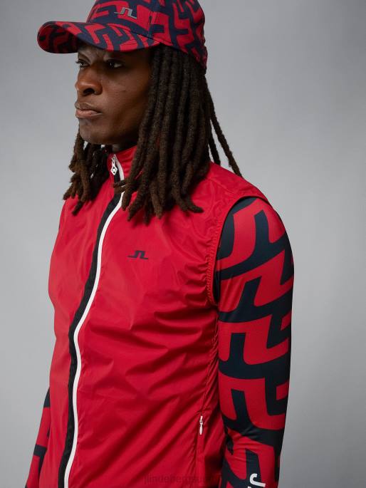 J.Lindeberg tuhkakevyt pakattava liivi miehet barbadosin kirsikka 4VD02394 vaatetus