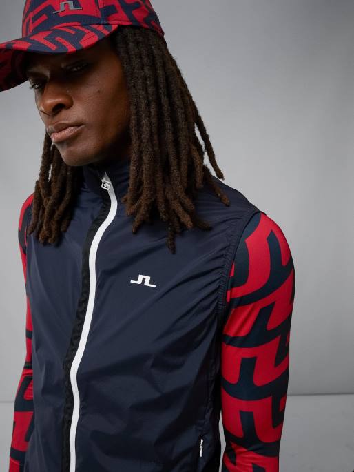 J.Lindeberg tuhkakevyt pakattava liivi miehet laivasto 4VD02393 vaatetus