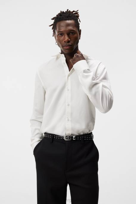 J.Lindeberg Comfort Tencel ohut paita miehet pilvi valkoinen 4VD01152 vaatetus