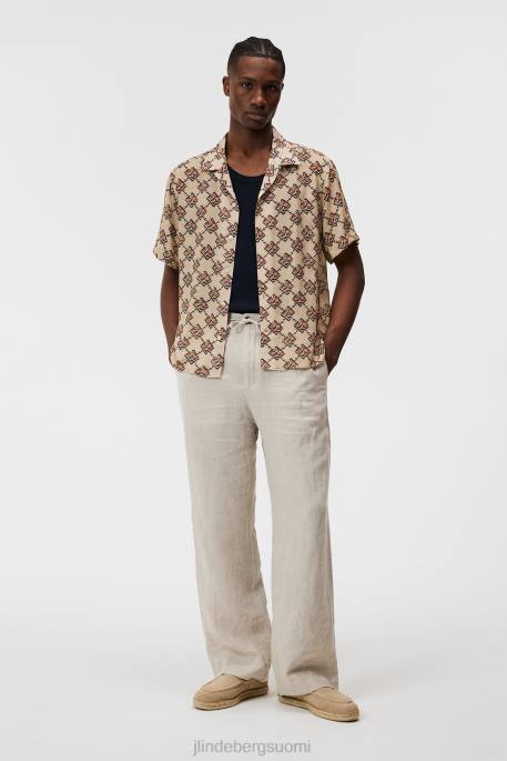 J.Lindeberg donso diamond boxy paita miehet safari beige 4VD01171 vaatetus