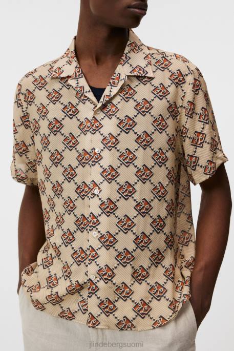 J.Lindeberg donso diamond boxy paita miehet safari beige 4VD01171 vaatetus