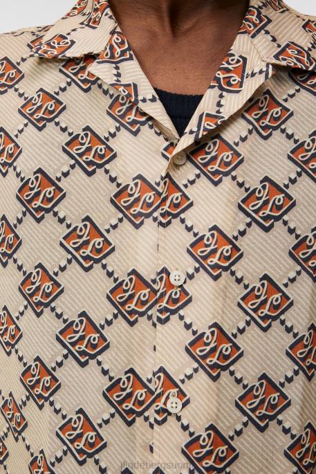 J.Lindeberg donso diamond boxy paita miehet safari beige 4VD01171 vaatetus