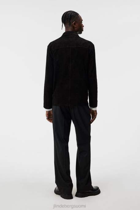 J.Lindeberg jonahin mokkanahkainen paita miehet musta 4VD01163 vaatetus