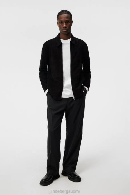 J.Lindeberg jonahin mokkanahkainen paita miehet musta 4VD01163 vaatetus