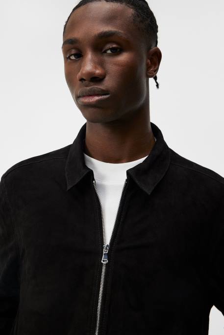 J.Lindeberg jonahin mokkanahkainen paita miehet musta 4VD01163 vaatetus