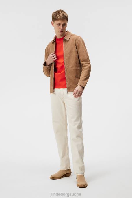 J.Lindeberg jonahin mokkanahkainen paita miehet tiikeriruskea 4VD01196 vaatetus