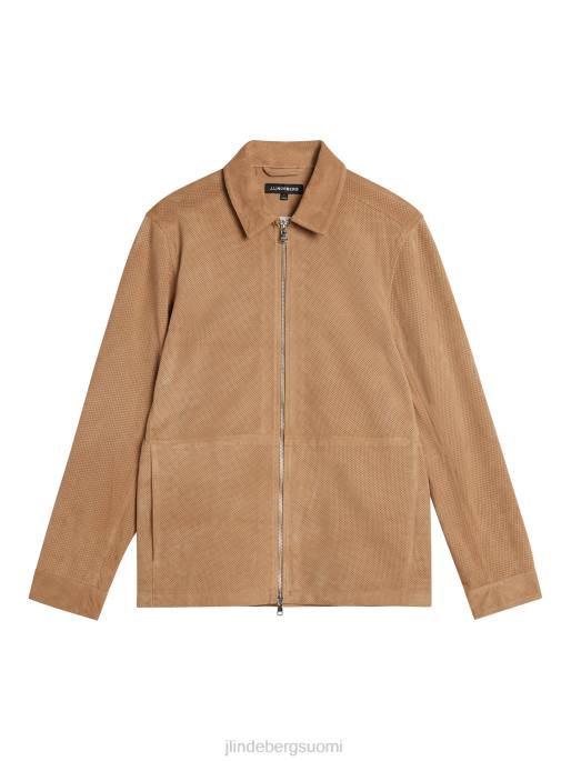 J.Lindeberg jonahin mokkanahkainen paita miehet tiikeriruskea 4VD01196 vaatetus