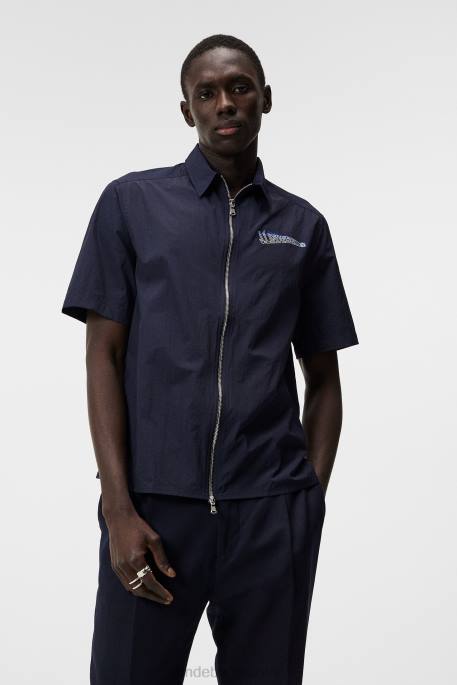 J.Lindeberg ketjullinen nylon vetoketjullinen paita miehet laivasto 4VD01167 vaatetus