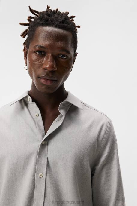 J.Lindeberg kevyt flanelli ohut paita miehet vaalean harmaa 4VD01156 vaatetus