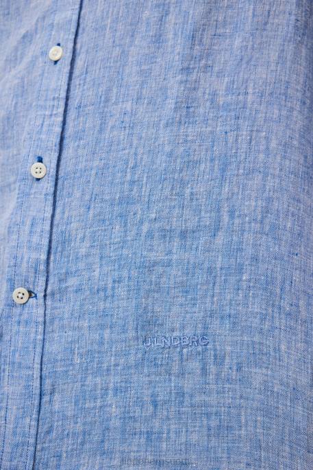 J.Lindeberg pellavamelange pitkähihainen ohut paita miehet lapiksen sininen 4VD01180 vaatetus