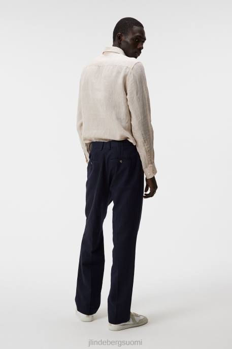 J.Lindeberg pellavamelange pitkähihainen ohut paita miehet safari beige 4VD01179 vaatetus