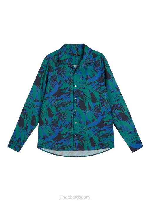 J.Lindeberg playa painettu tencel-paita miehet laivaston laakso 4VD01150 vaatetus