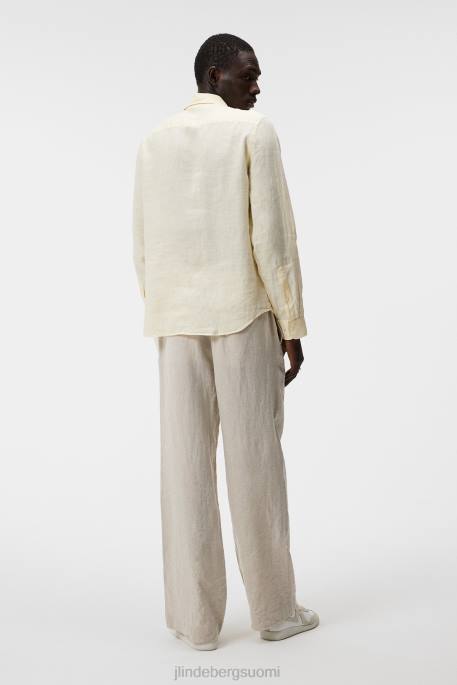 J.Lindeberg puhdas pellava ohut paita miehet päärynäsorbetti 4VD01173 vaatetus